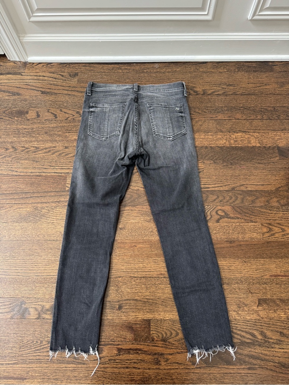 rag & bone women’s Washed Gray Skinny Jeans with Raw Hem